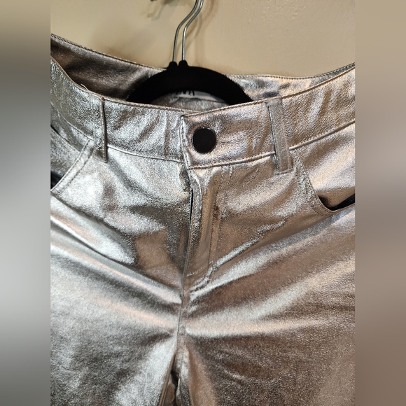 Zara Metallic Icon Silver Glam Galactic Pants Skinny Jeans Women’s Size 26 - Picture 2 of 6